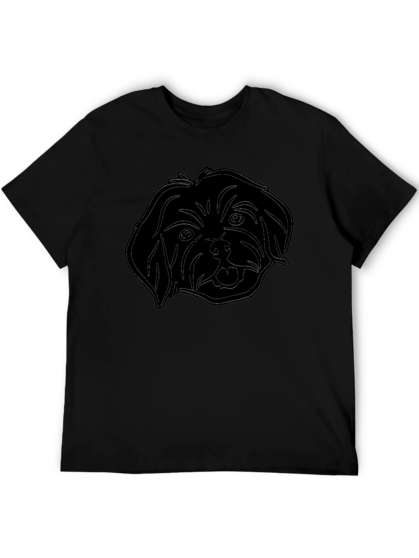 Dog Outline Graphic Tee - Mens Black T-Shirt
