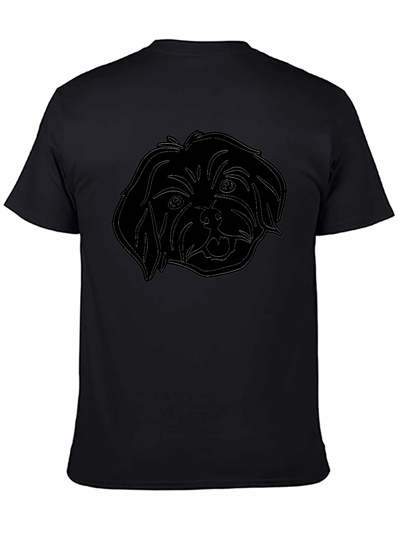 Dog Outline Graphic Tee - Mens Black T-Shirt