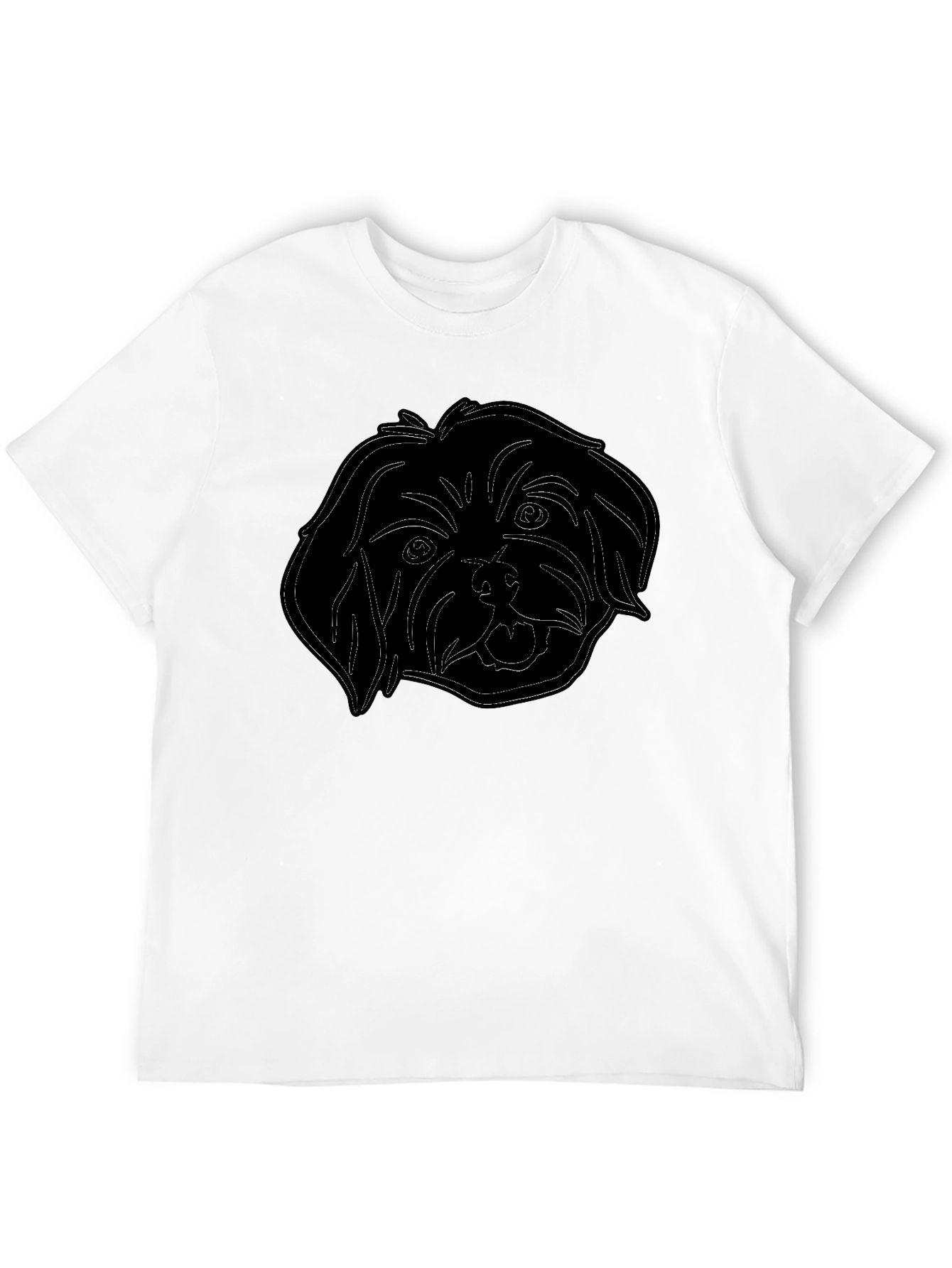 Dog Outline Graphic Tee - Mens Black T-Shirt