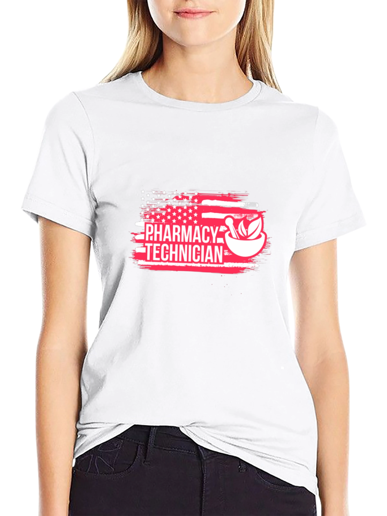 Pharmacy Technician American Flag Graphic T-Shirt