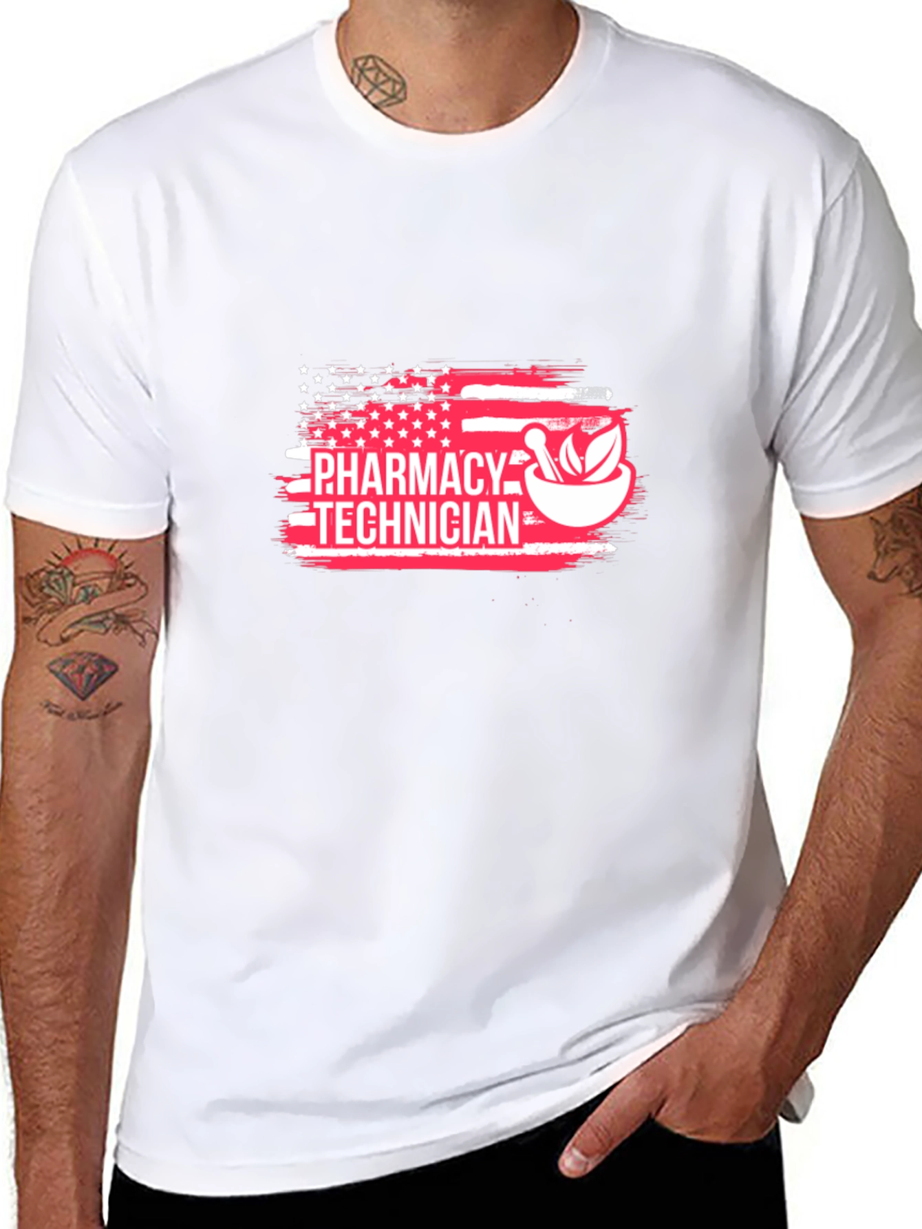 Pharmacy Technician American Flag Graphic T-Shirt
