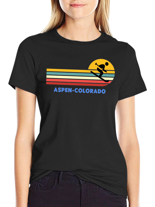 Aspen Colorado Retro Skiing T-Shirt