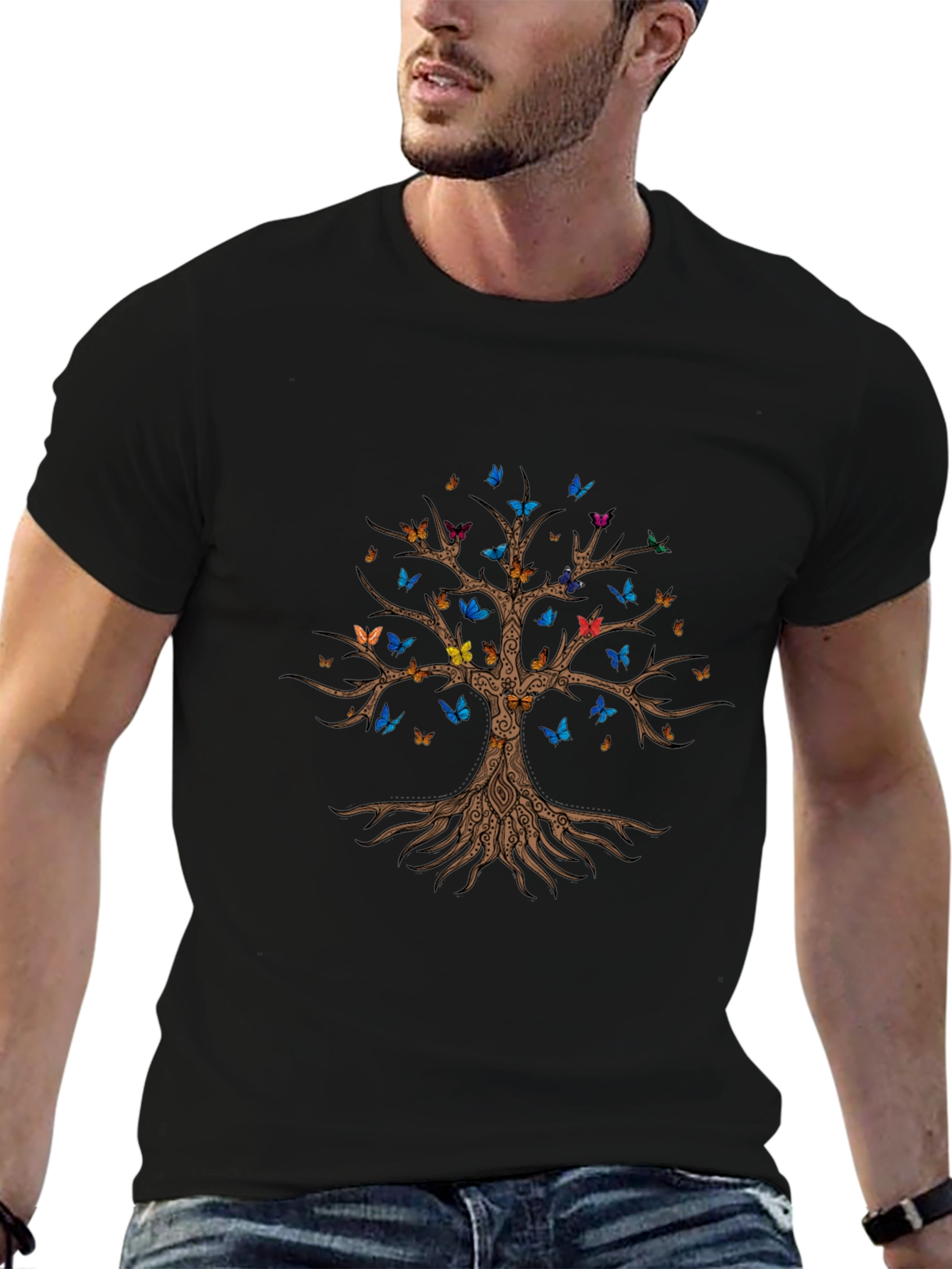 Butterfly Tree Black T-Shirt