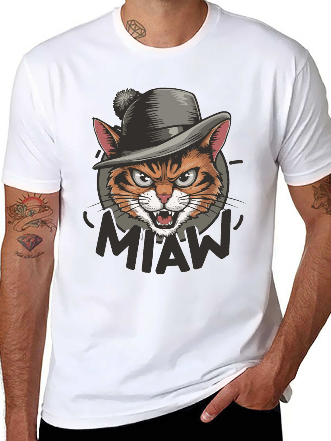 Cool Cat Miaw Graphic T-Shirt