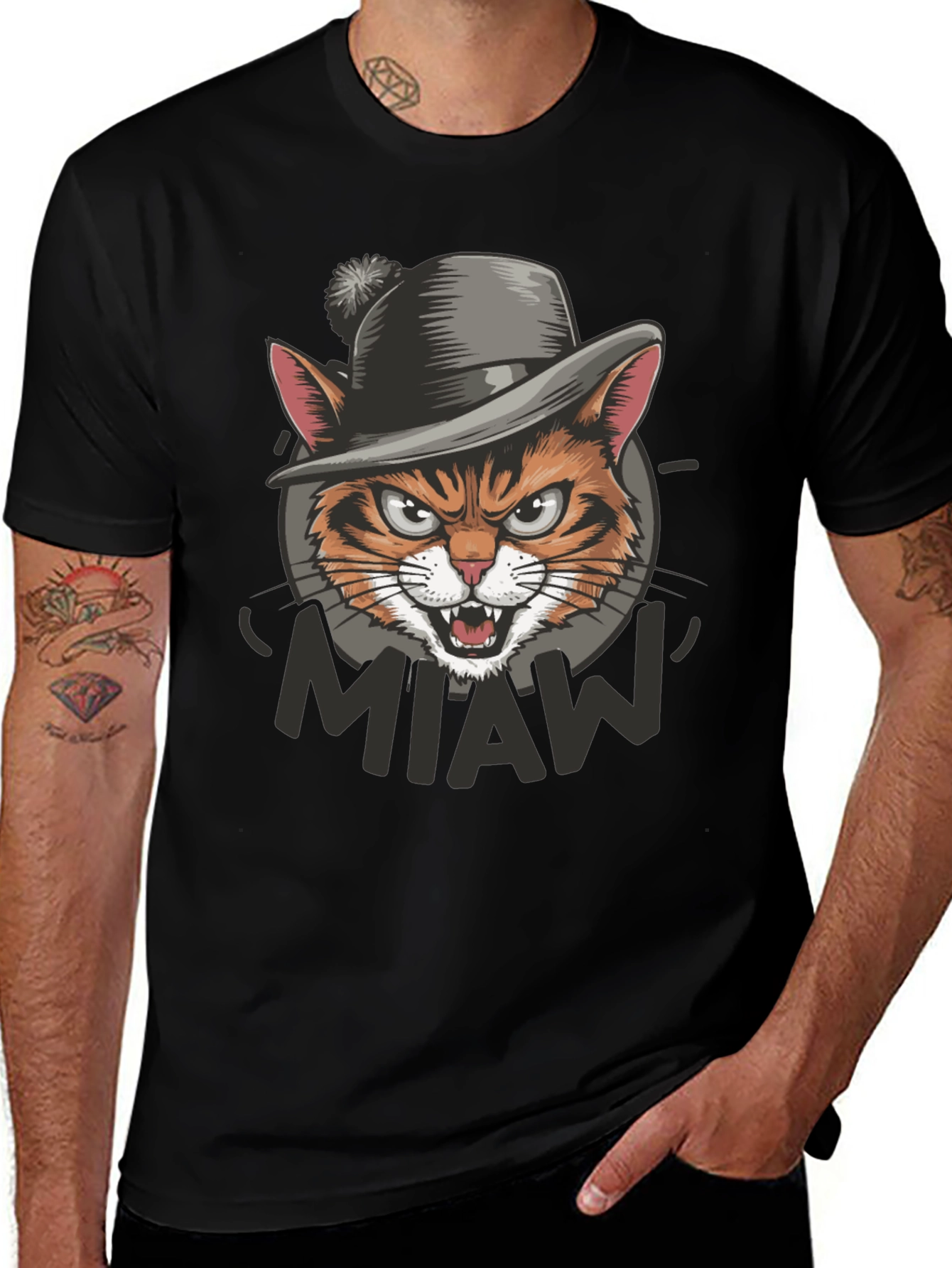 Cool Cat Miaw Graphic T-Shirt