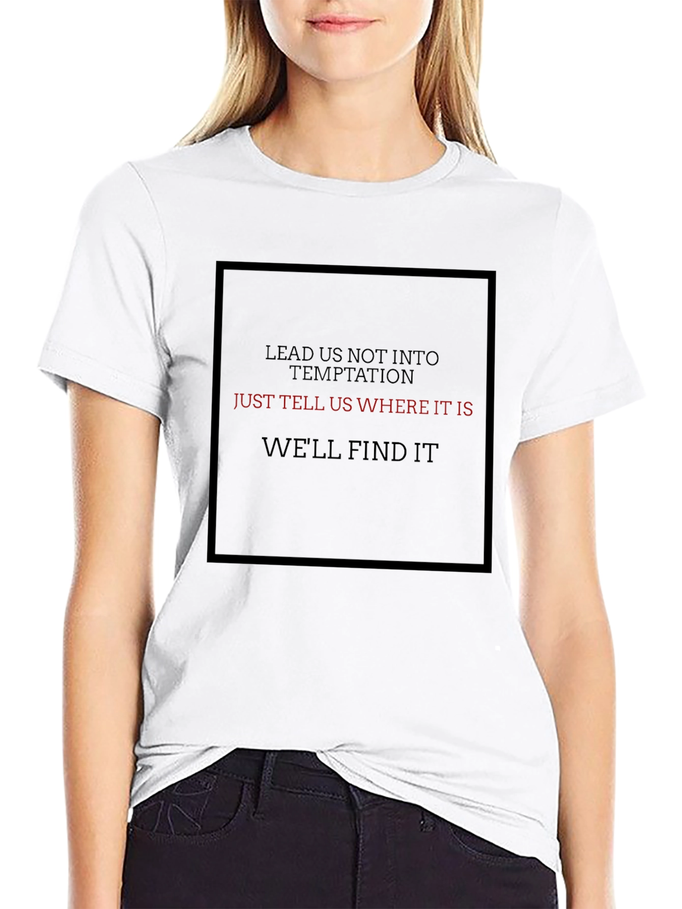 Temptation Quote Graphic Tee - Black