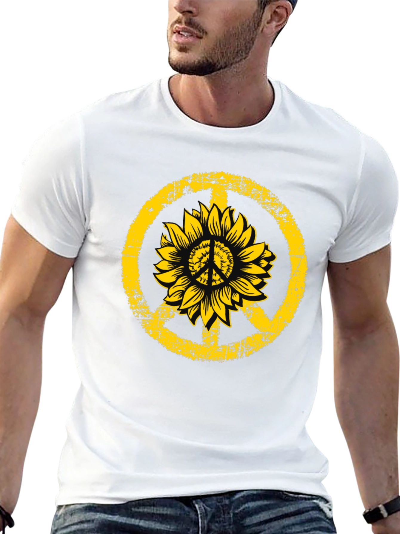 Sunflower Peace Sign Graphic Tee