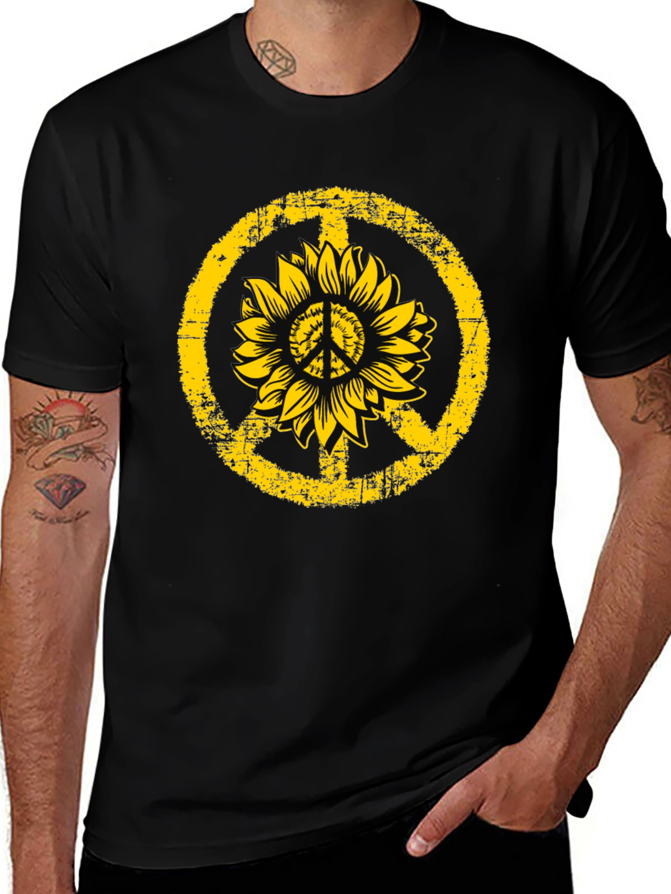 Sunflower Peace Sign Graphic Tee