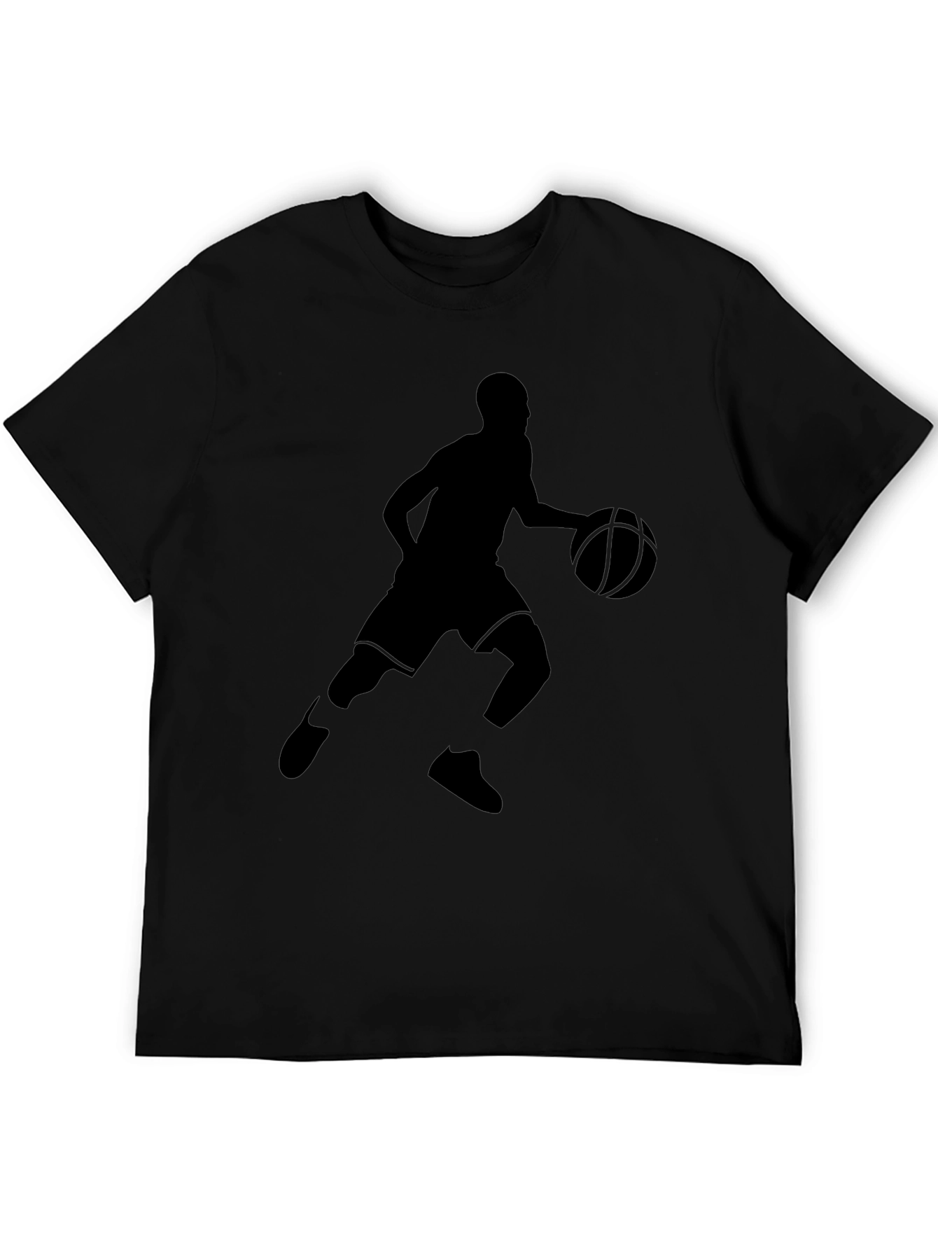 Basketball Player Graphic Tee - Black Cotton T-Shirt