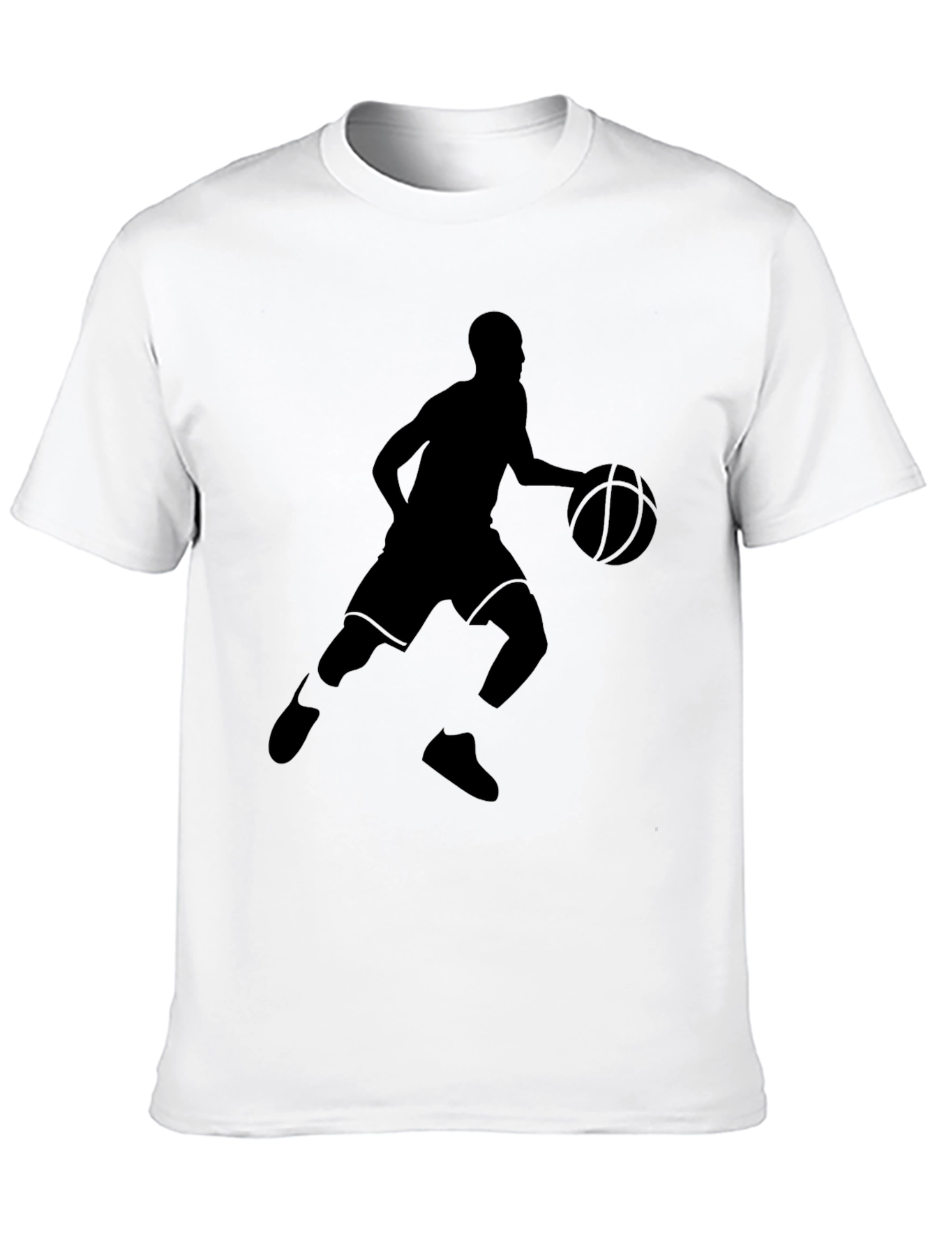 Basketball Player Graphic Tee - Black Cotton T-Shirt