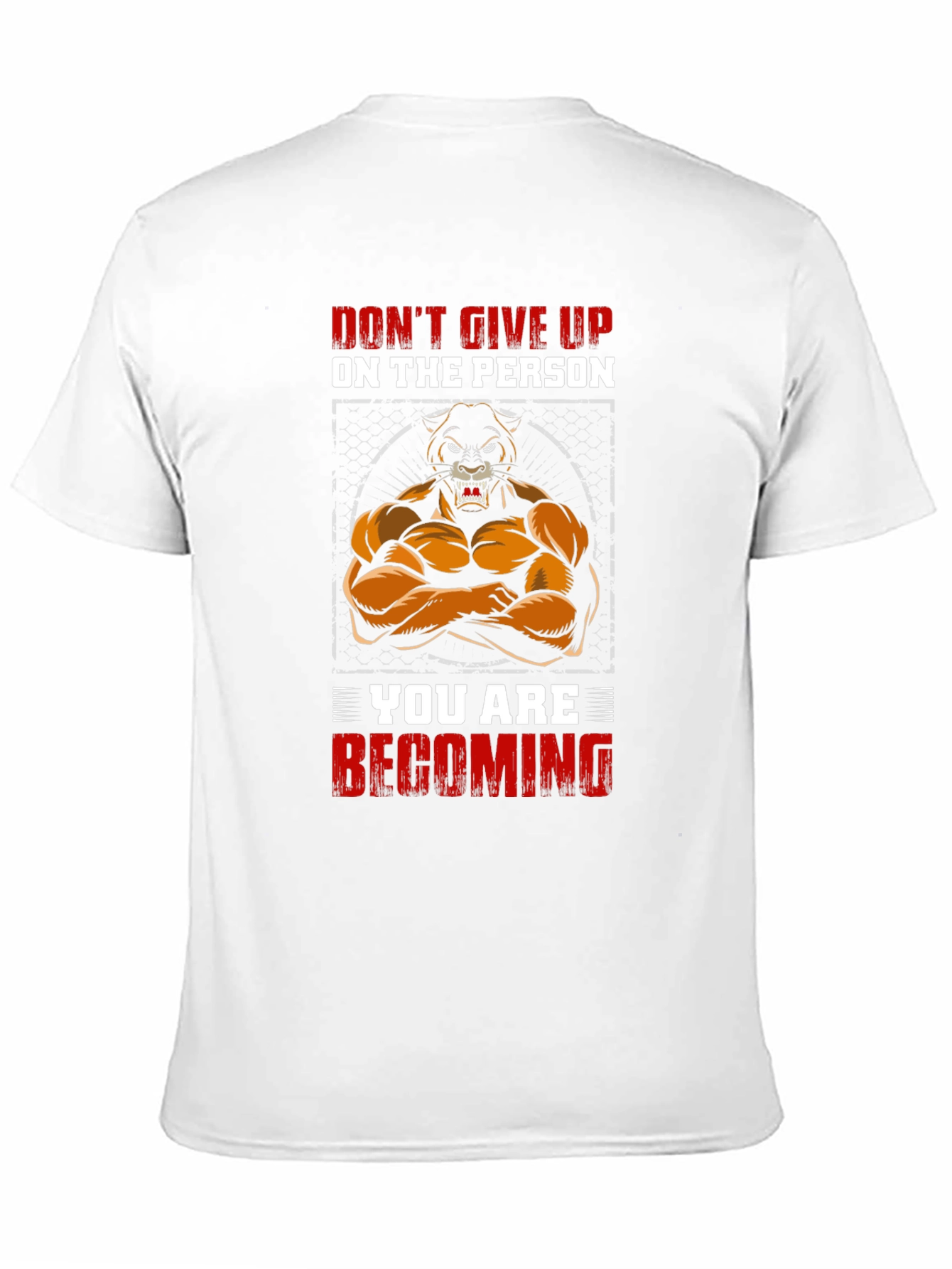 Motivational Lion Graphic Print Black T-Shirt