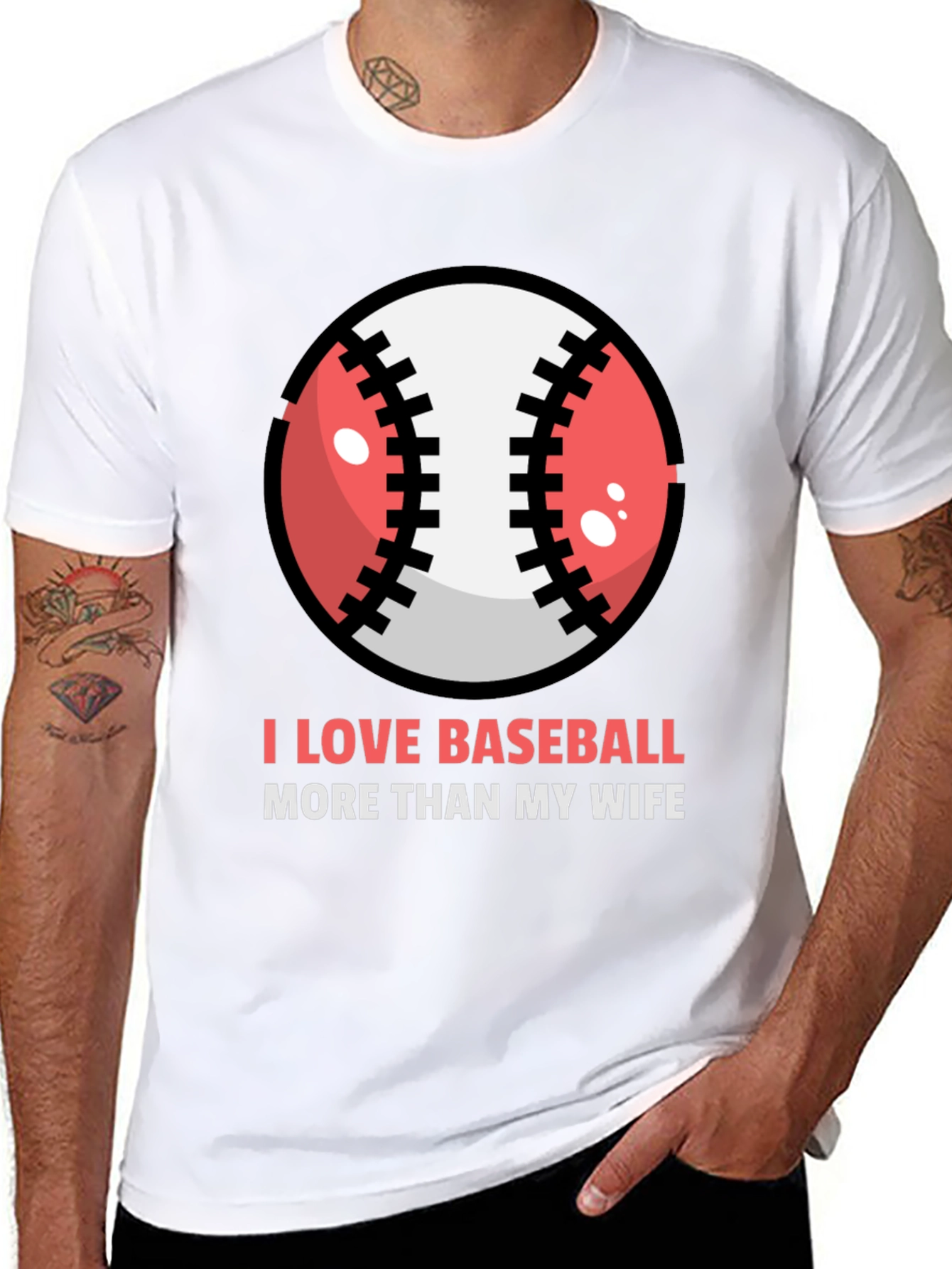 I Love Baseball T-Shirt - Funny Sports Tee