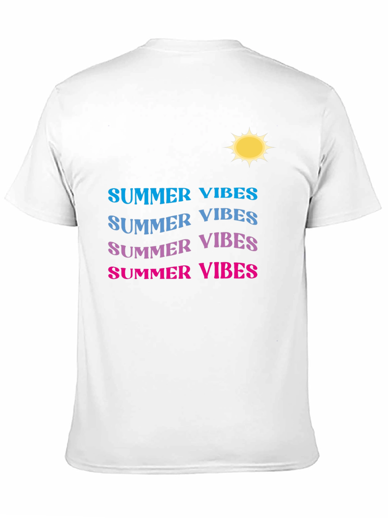 Summer Vibes T-Shirt - Gradient Text Casual Wear