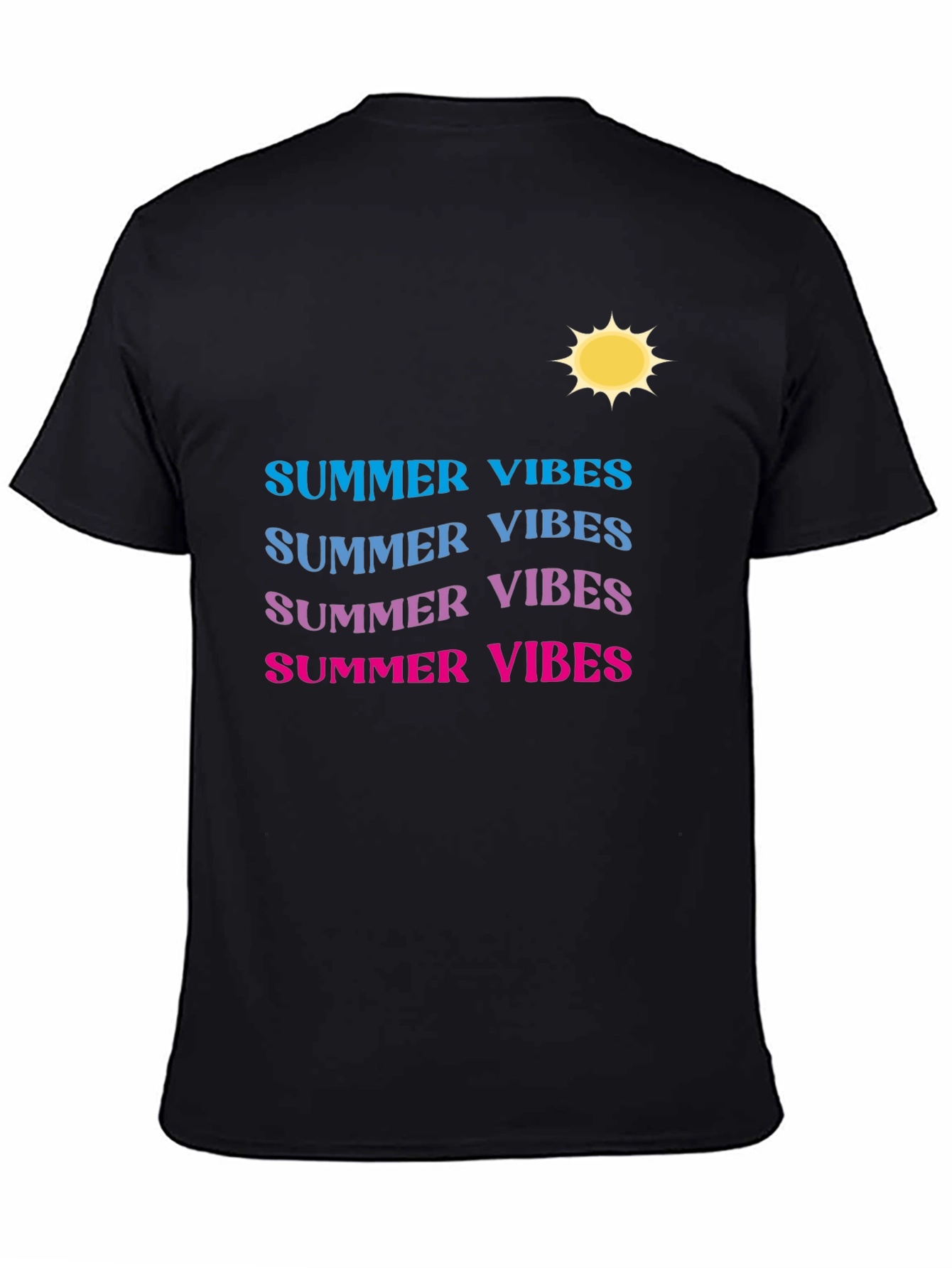 Summer Vibes T-Shirt - Gradient Text Casual Wear
