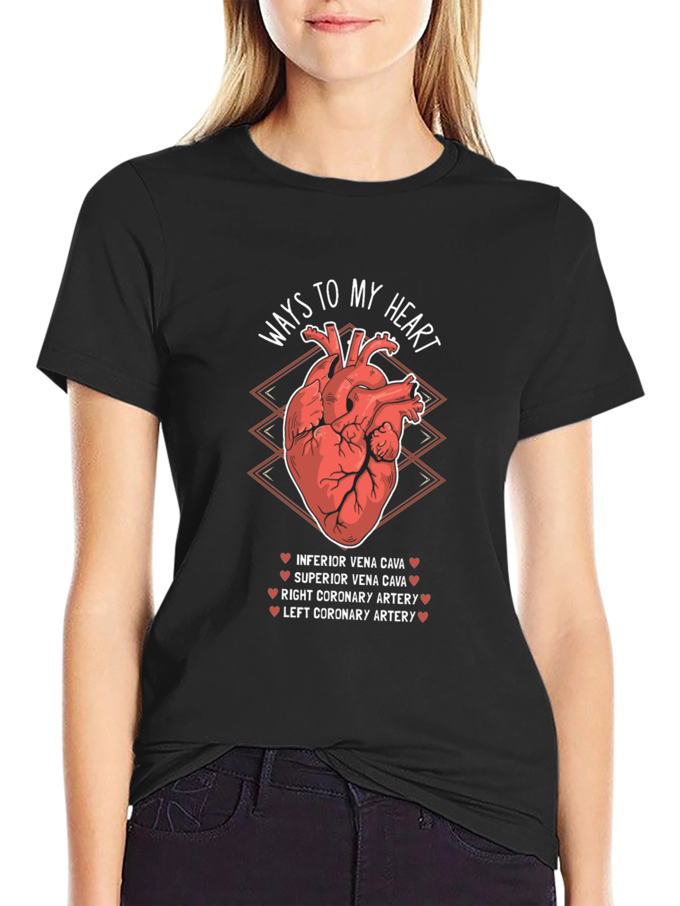 Ways to My Heart Anatomy T-Shirt - Black