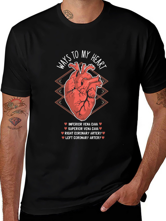 Ways to My Heart Anatomy T-Shirt - Black