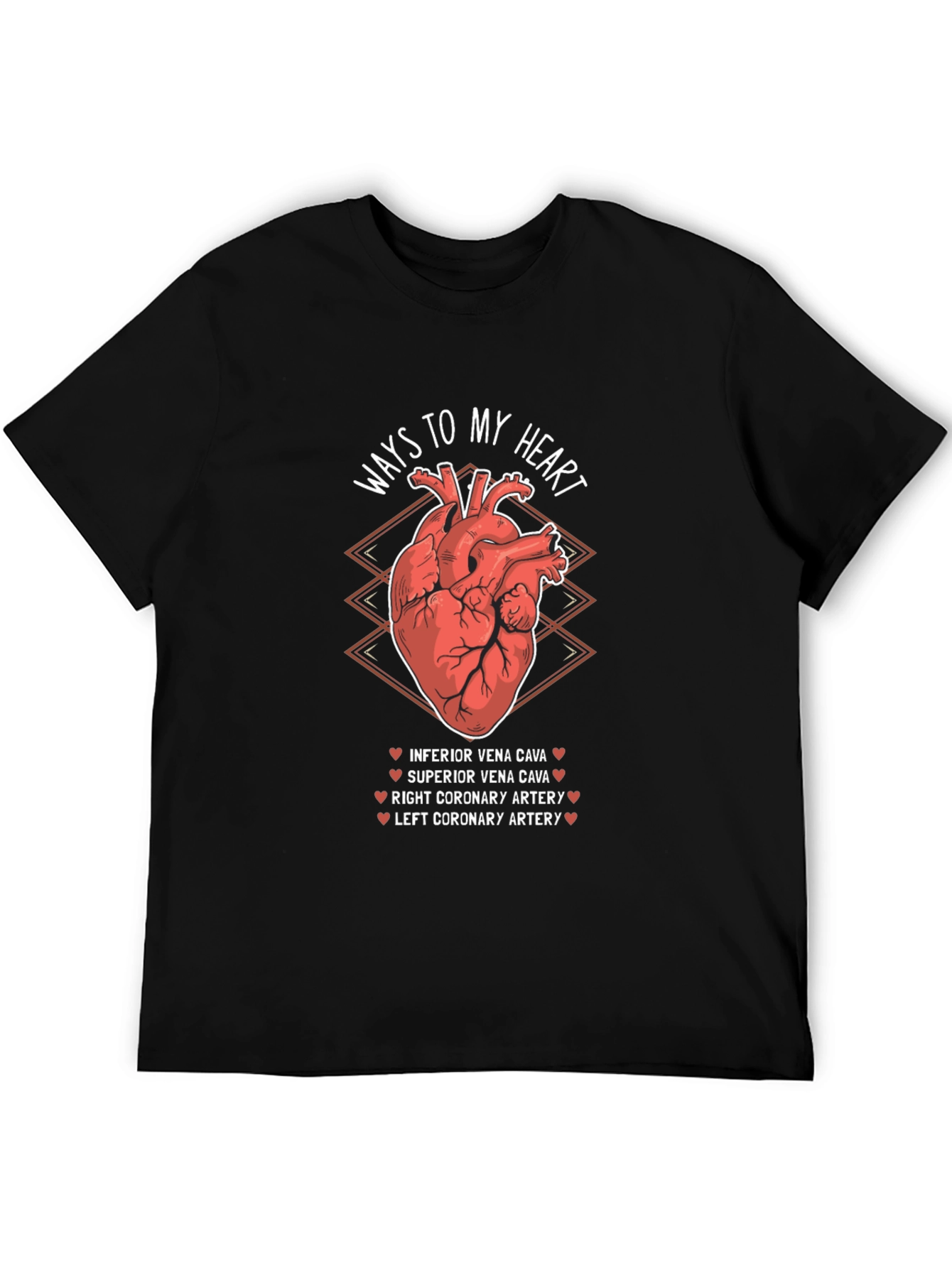 Ways to My Heart Anatomy T-Shirt - Black