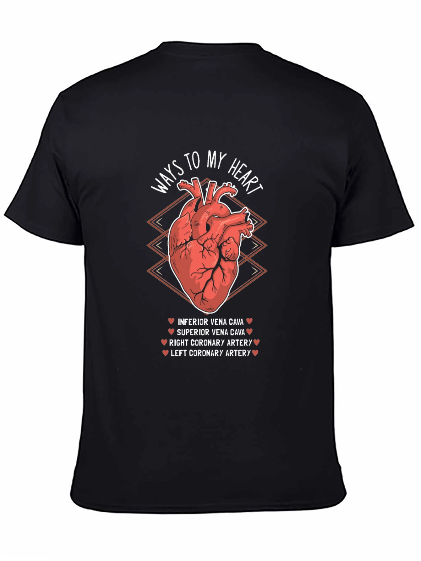 Ways to My Heart Anatomy T-Shirt - Black