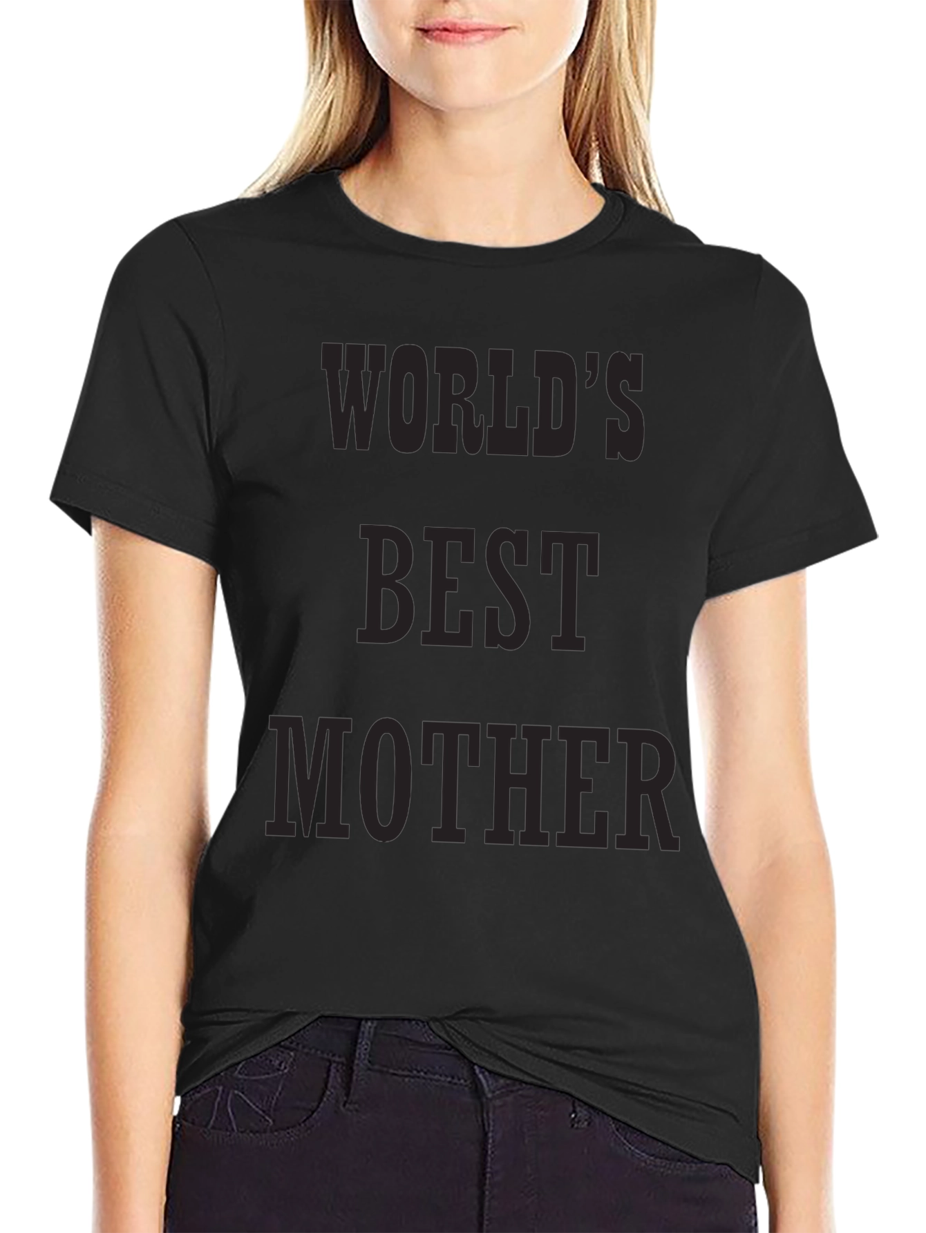 Worlds Best Mother Graphic Tee - Black