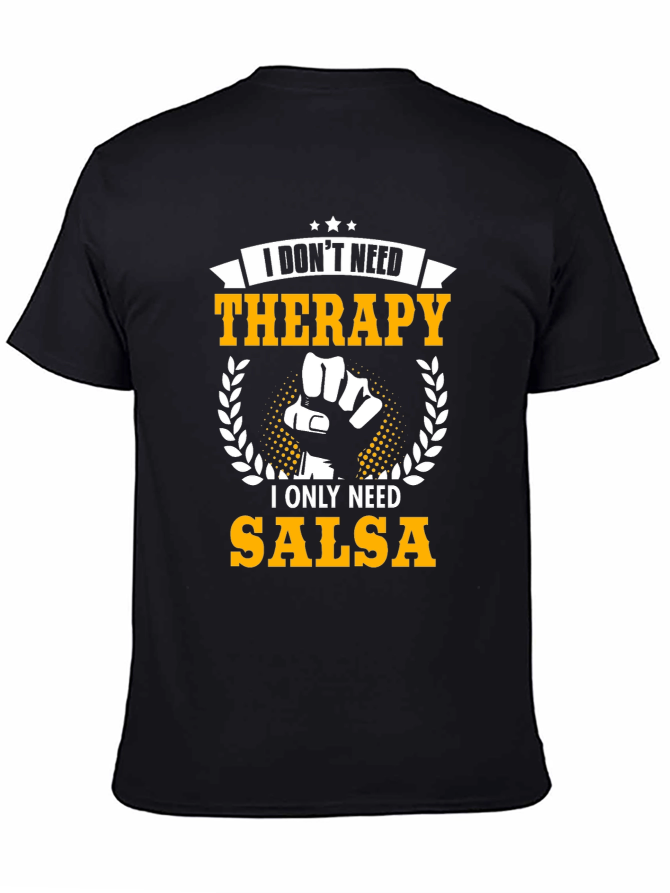 Salsa Therapy Graphic Tee - Black Cotton T-Shirt