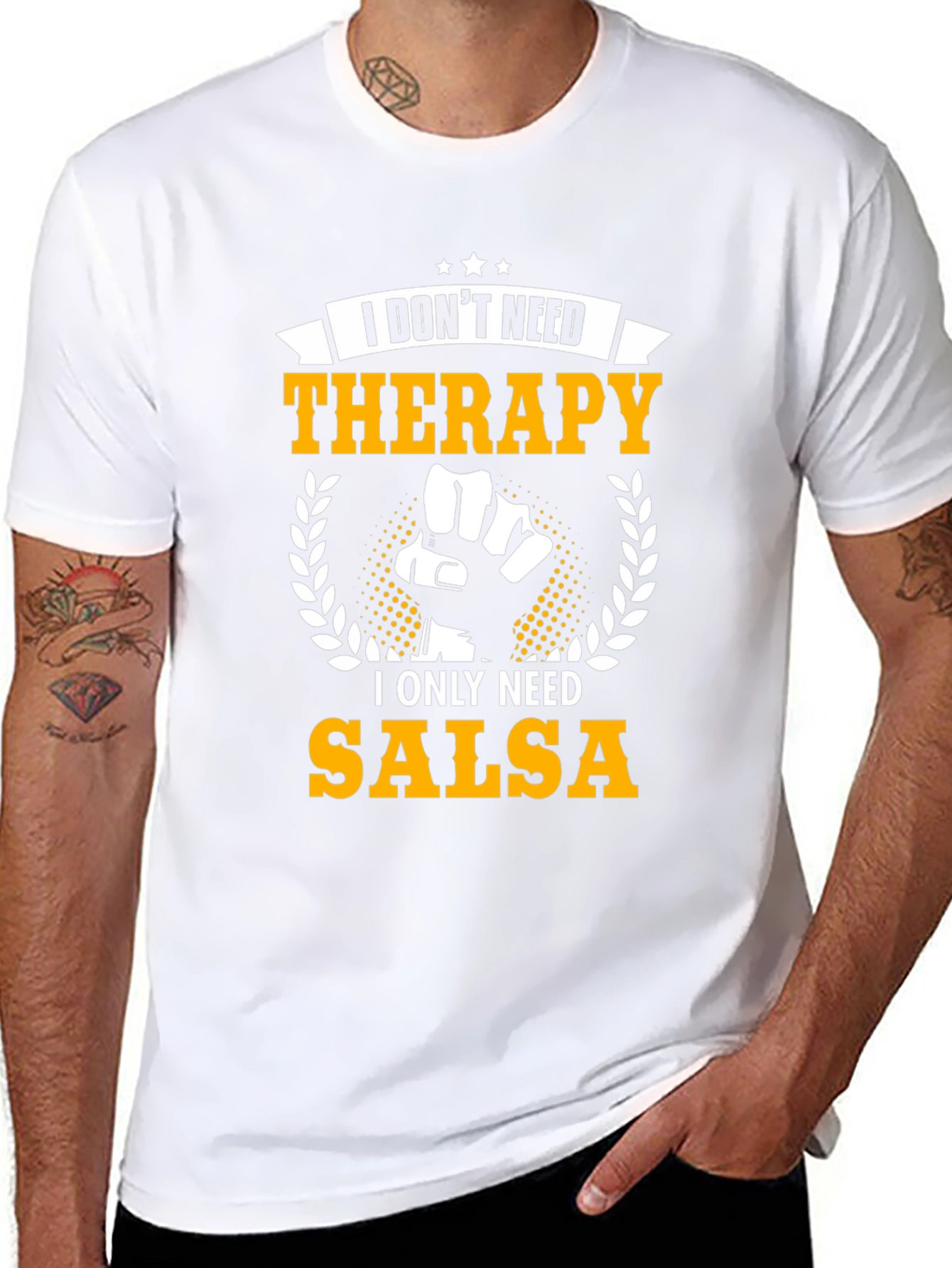 Salsa Therapy Graphic Tee - Black Cotton T-Shirt