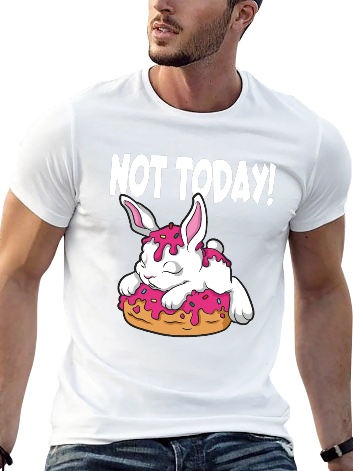 Not Today! Bunny on Donut Graphic Tee