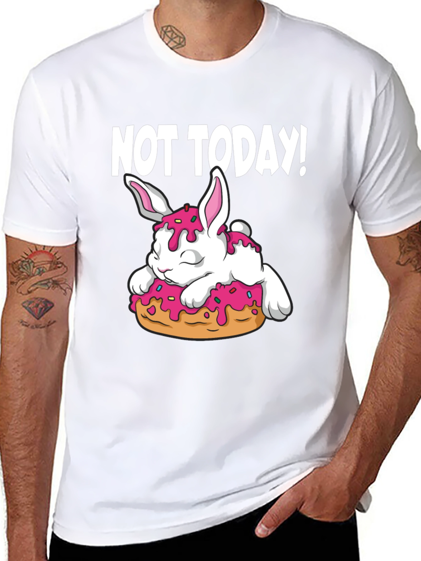 Not Today! Bunny on Donut Graphic Tee