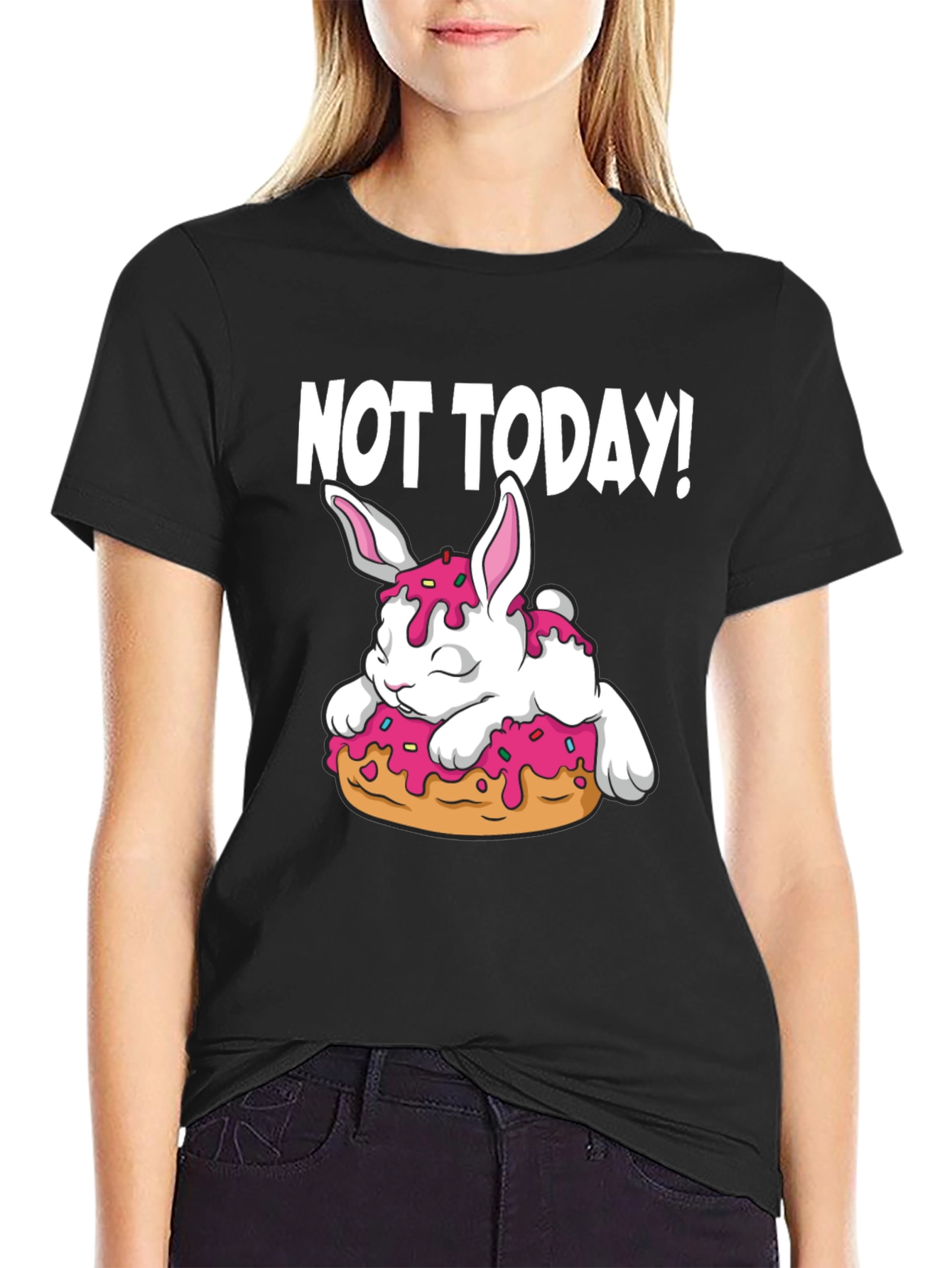 Not Today! Bunny on Donut Graphic Tee