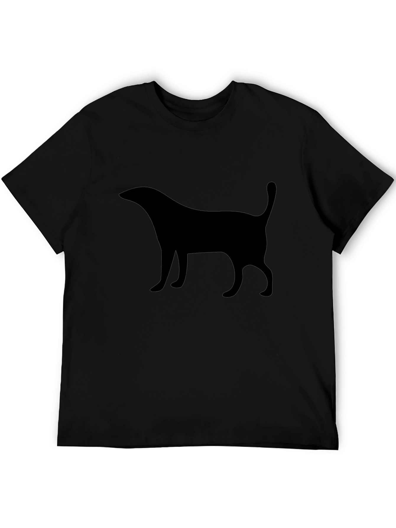 Black Minimalist Cat Silhouette T-Shirt