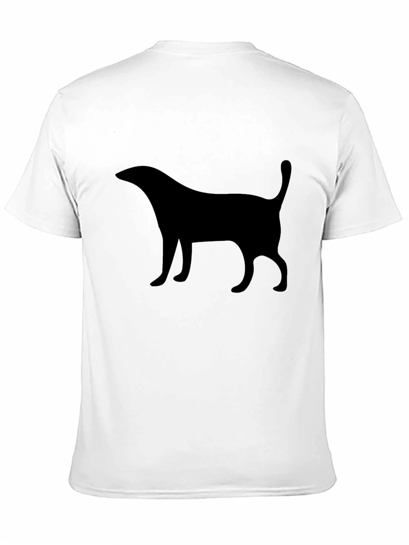 Black Minimalist Cat Silhouette T-Shirt