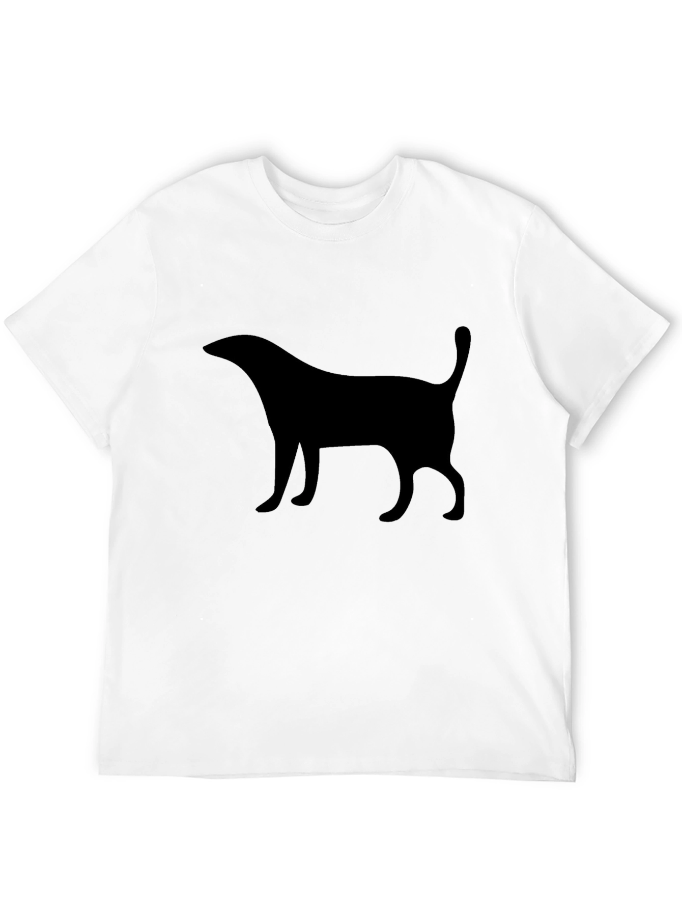 Black Minimalist Cat Silhouette T-Shirt