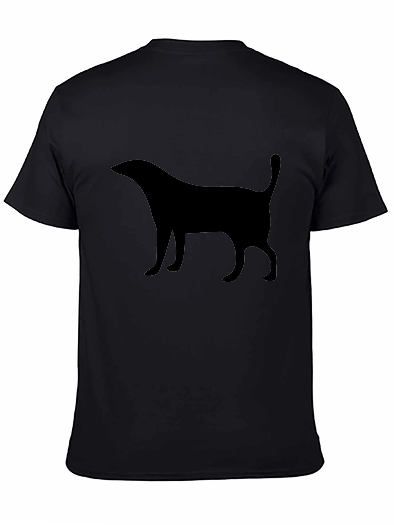 Black Minimalist Cat Silhouette T-Shirt