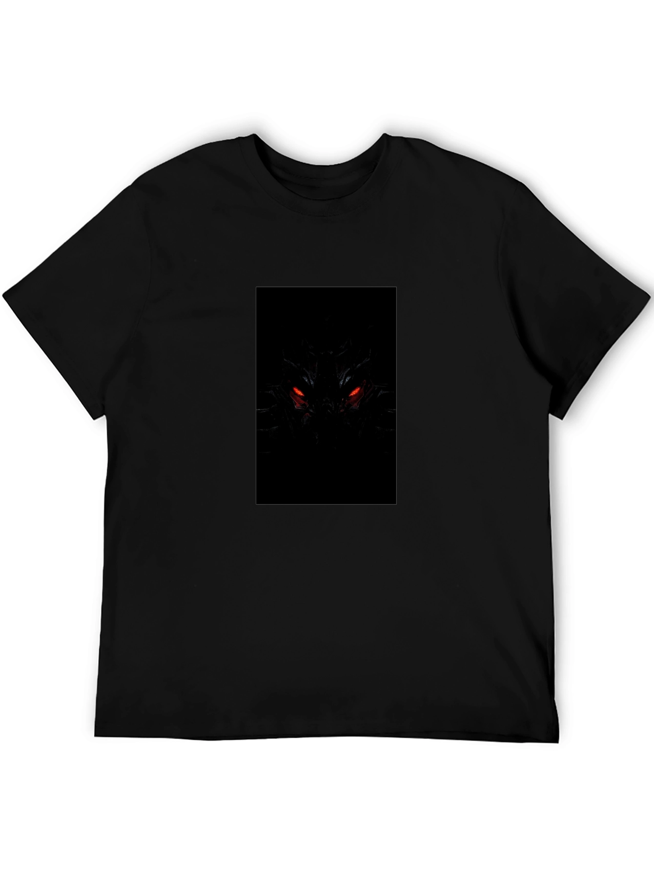 Mens Black Graphic Tee - Fiery Eyes Design