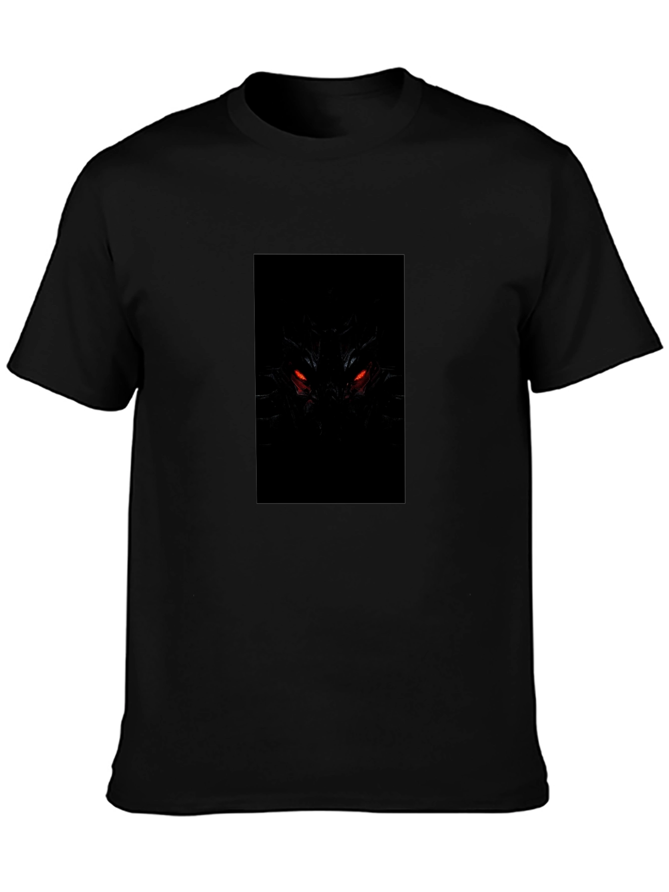 Mens Black Graphic Tee - Fiery Eyes Design