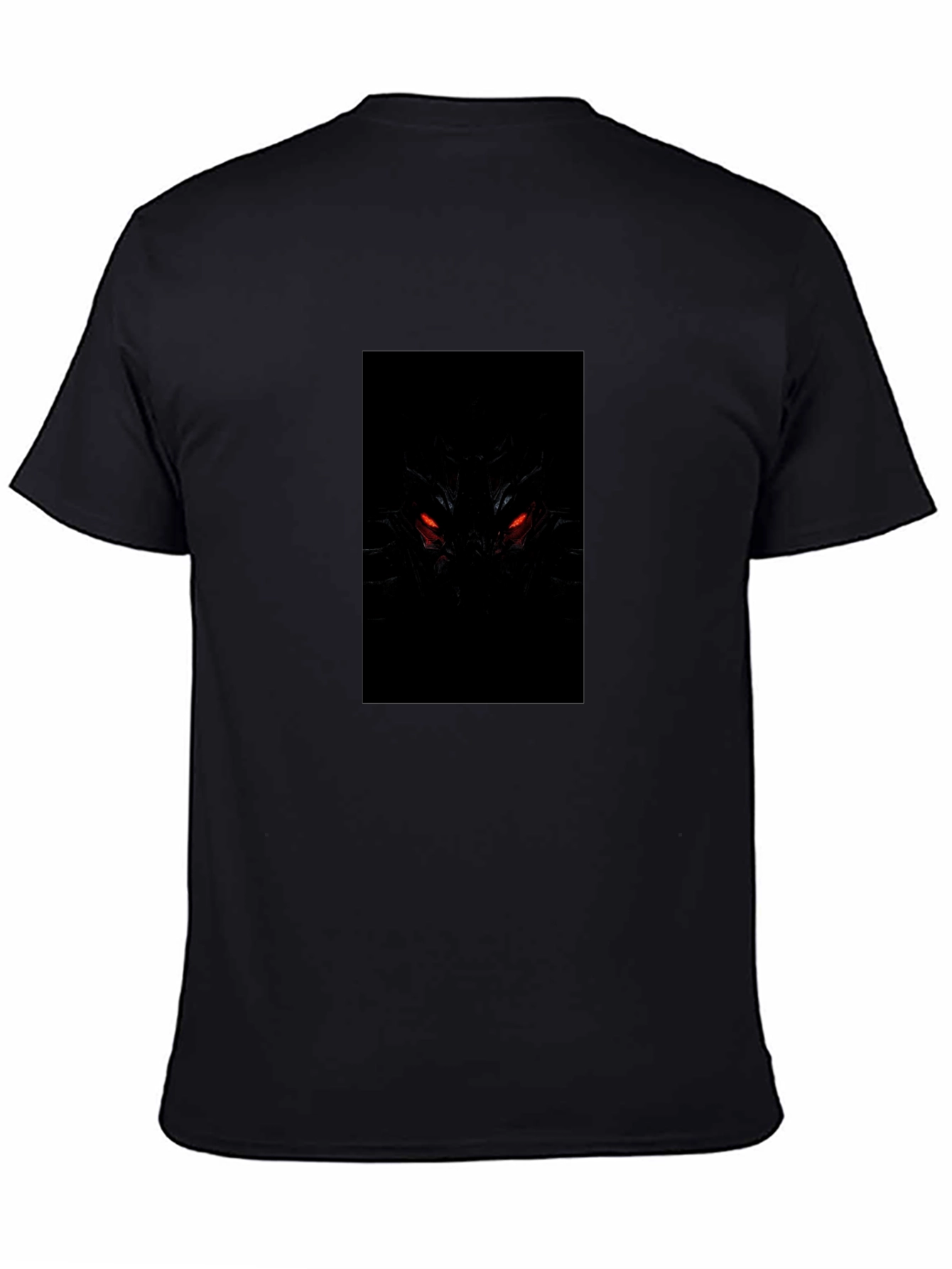Mens Black Graphic Tee - Fiery Eyes Design