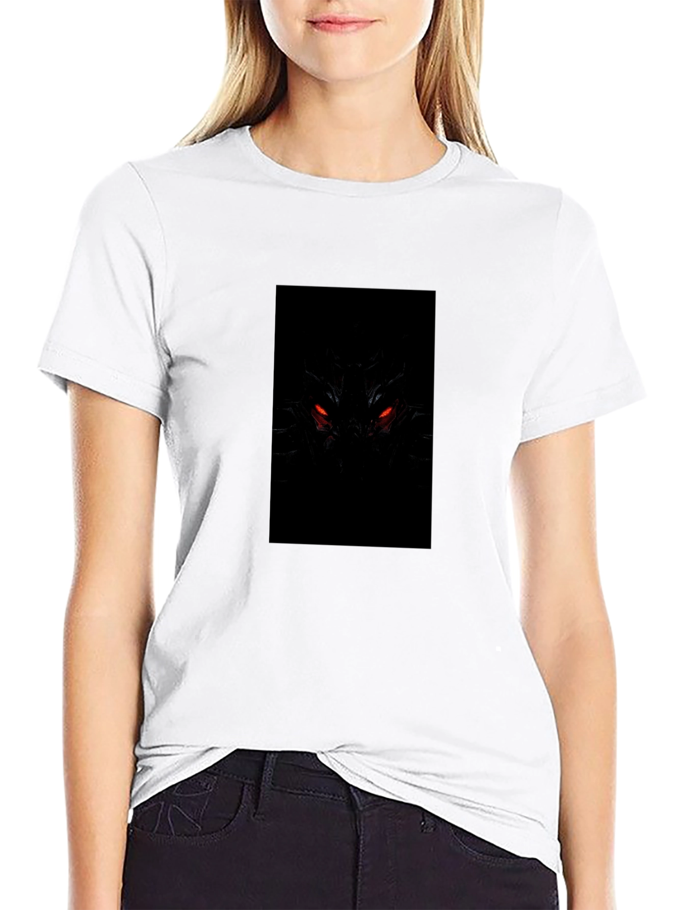 Mens Black Graphic Tee - Fiery Eyes Design