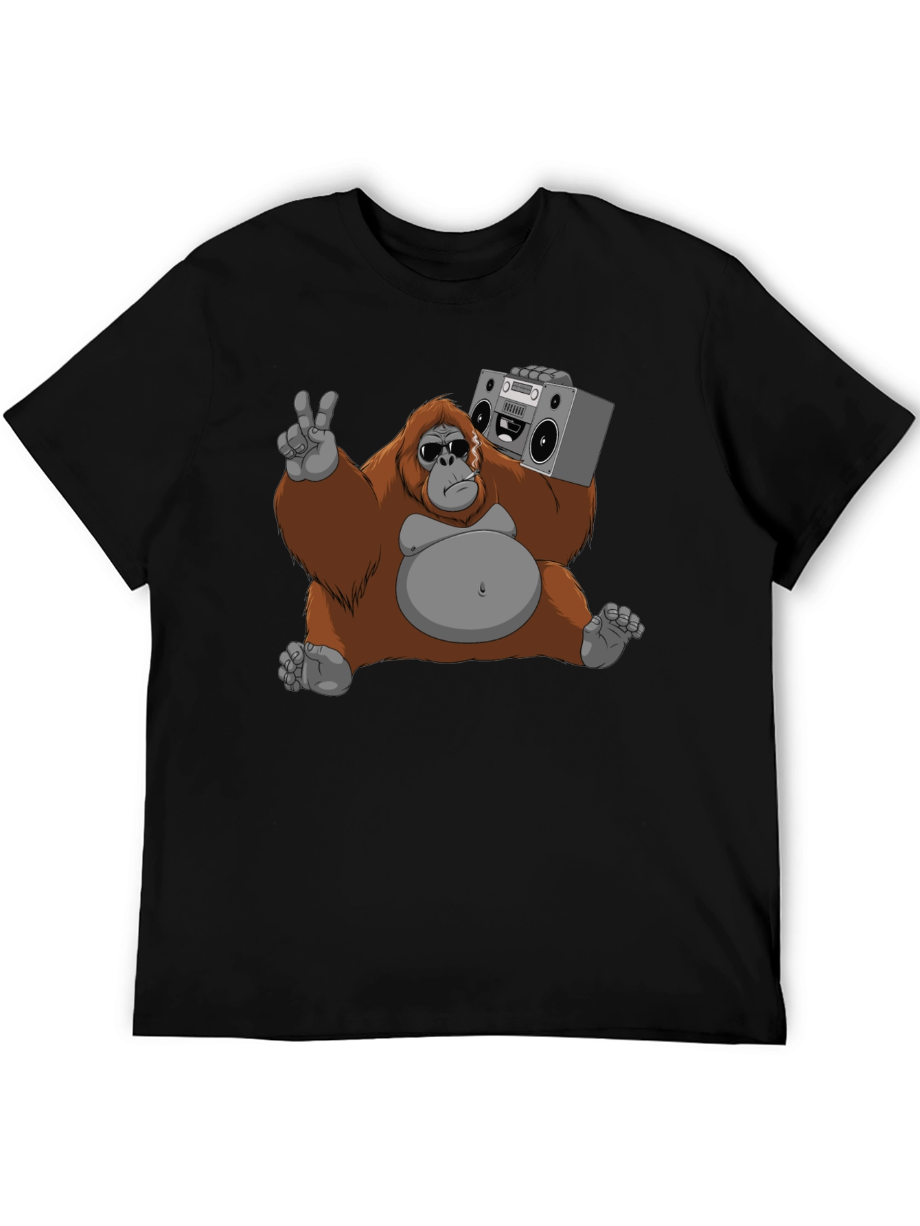 Cool Orangutan with Boombox Graphic T-Shirt
