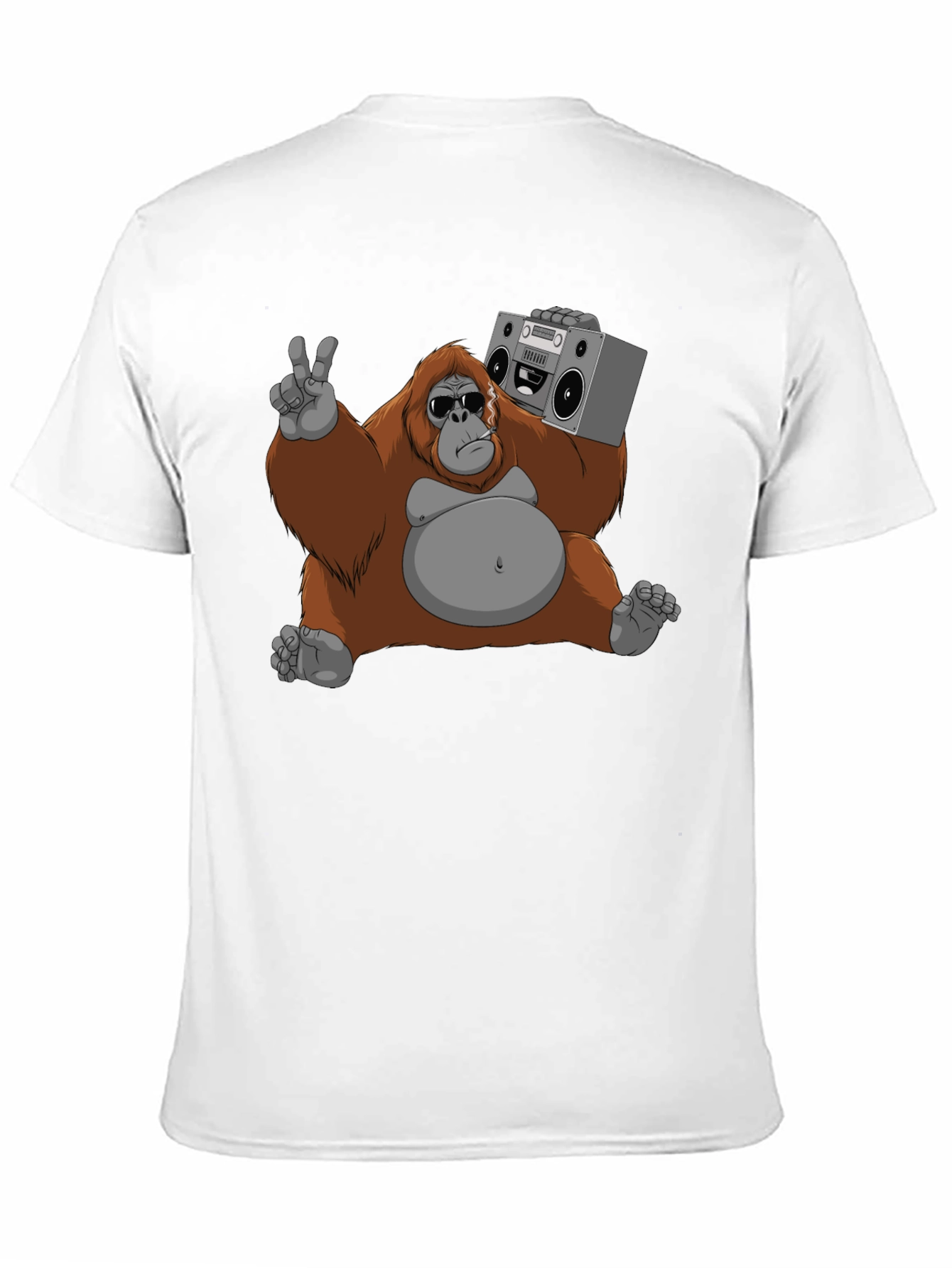 Cool Orangutan with Boombox Graphic T-Shirt
