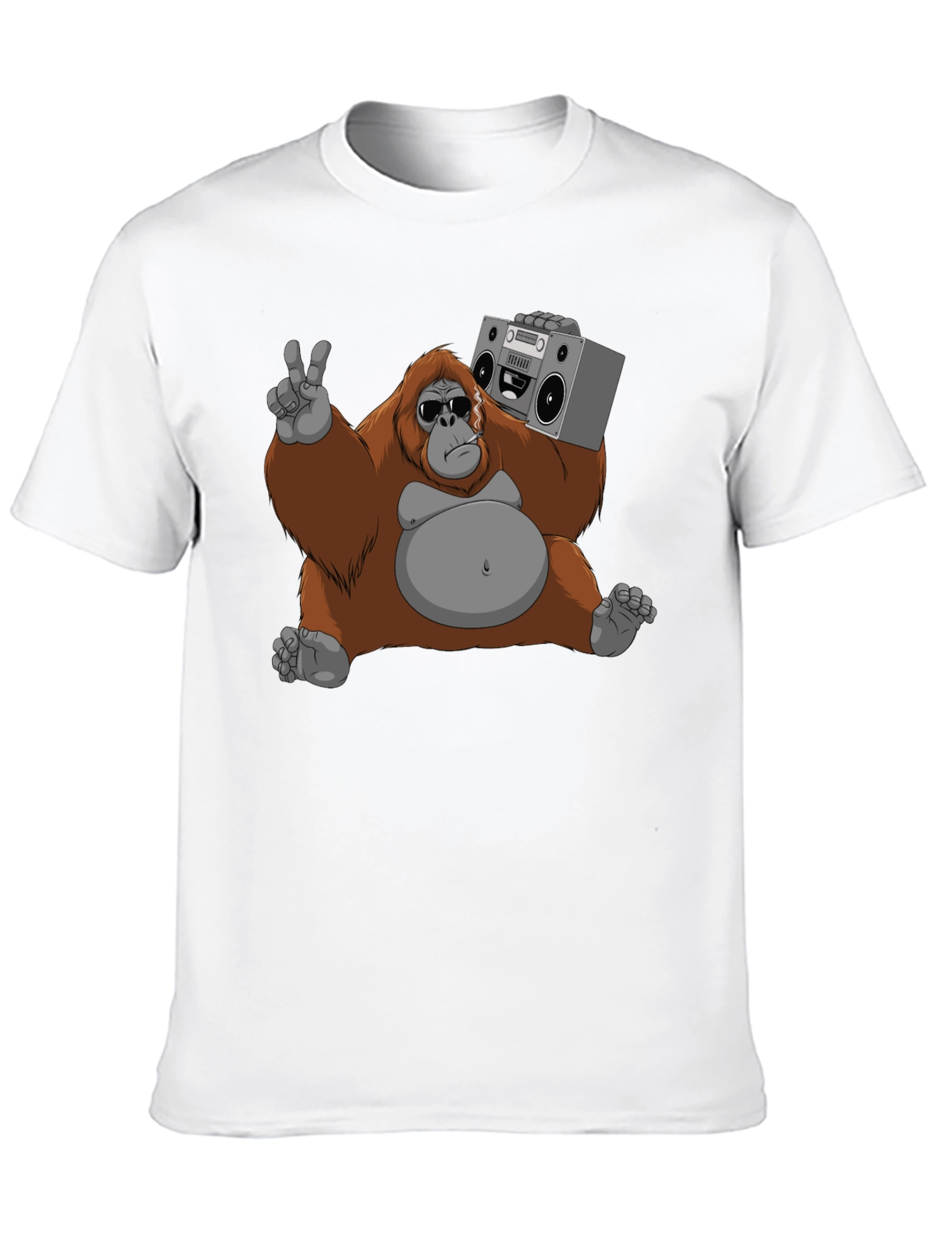 Cool Orangutan with Boombox Graphic T-Shirt