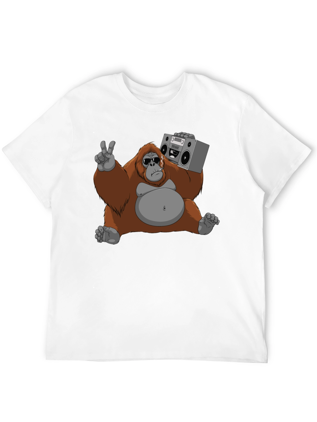Cool Orangutan with Boombox Graphic T-Shirt