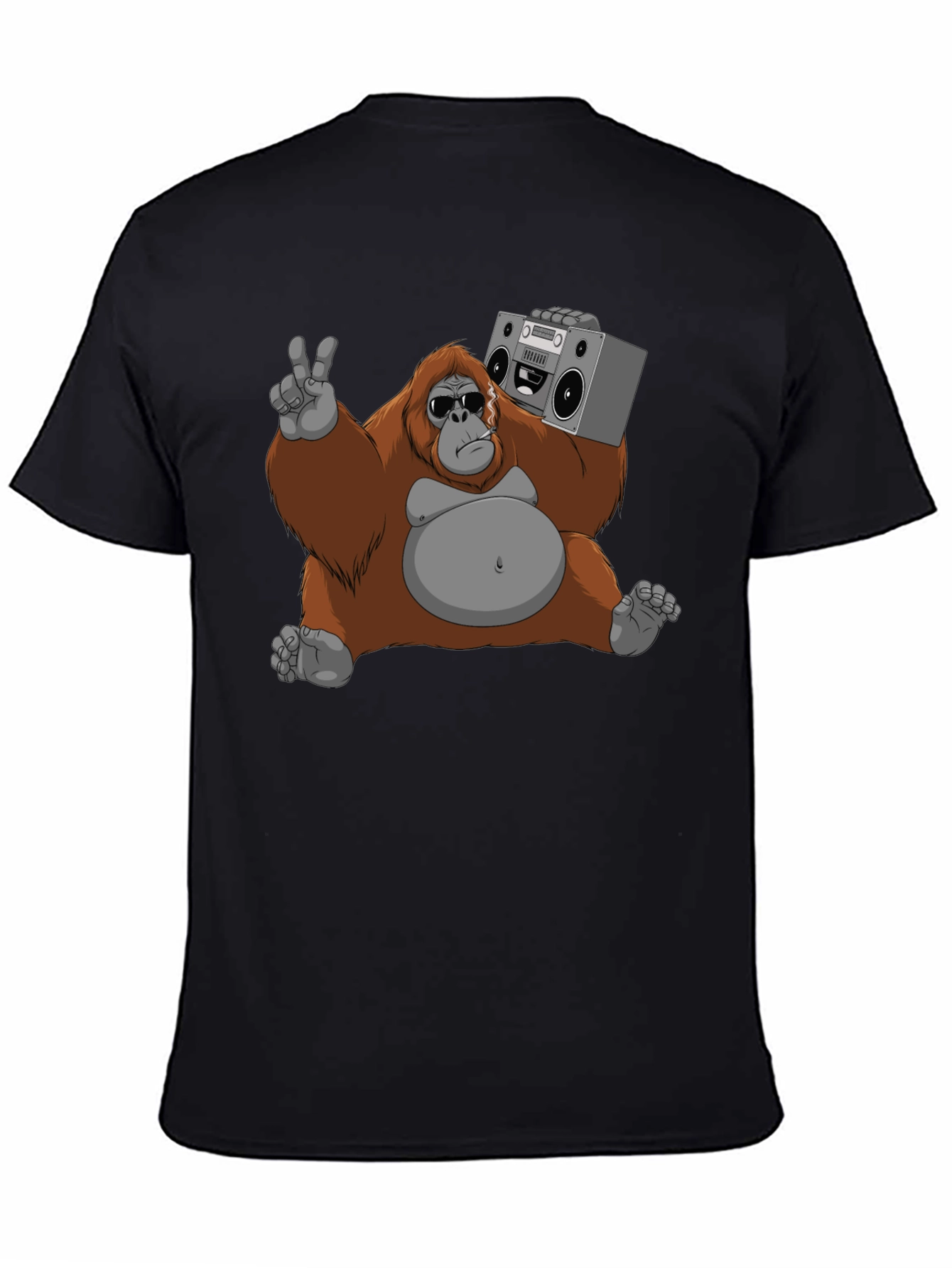 Cool Orangutan with Boombox Graphic T-Shirt