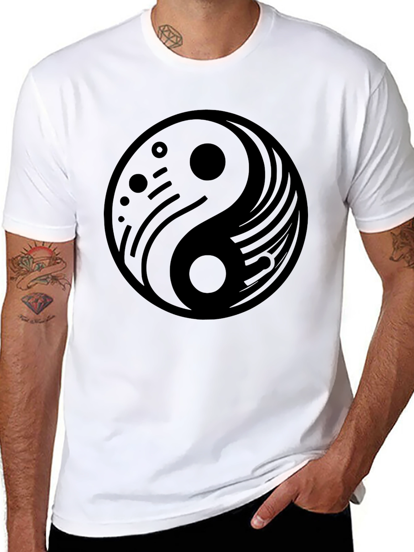 Yin Yang Graphic Black T-Shirt