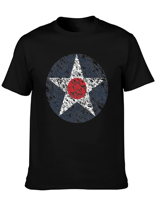 Vintage Aviation Star T-Shirt - Black