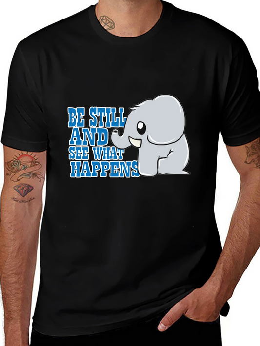 Be Still Elephant Black T-Shirt