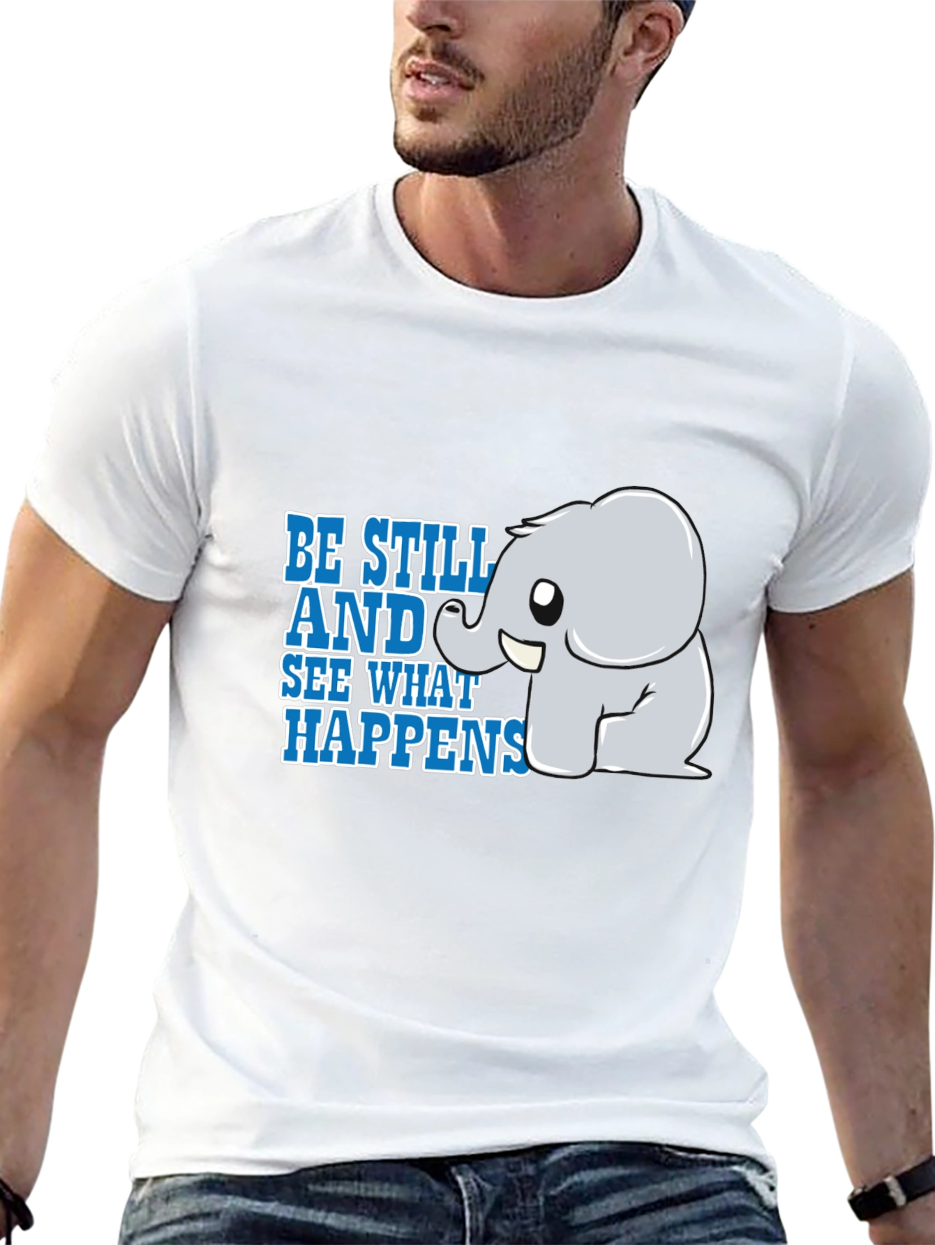 Be Still Elephant Black T-Shirt