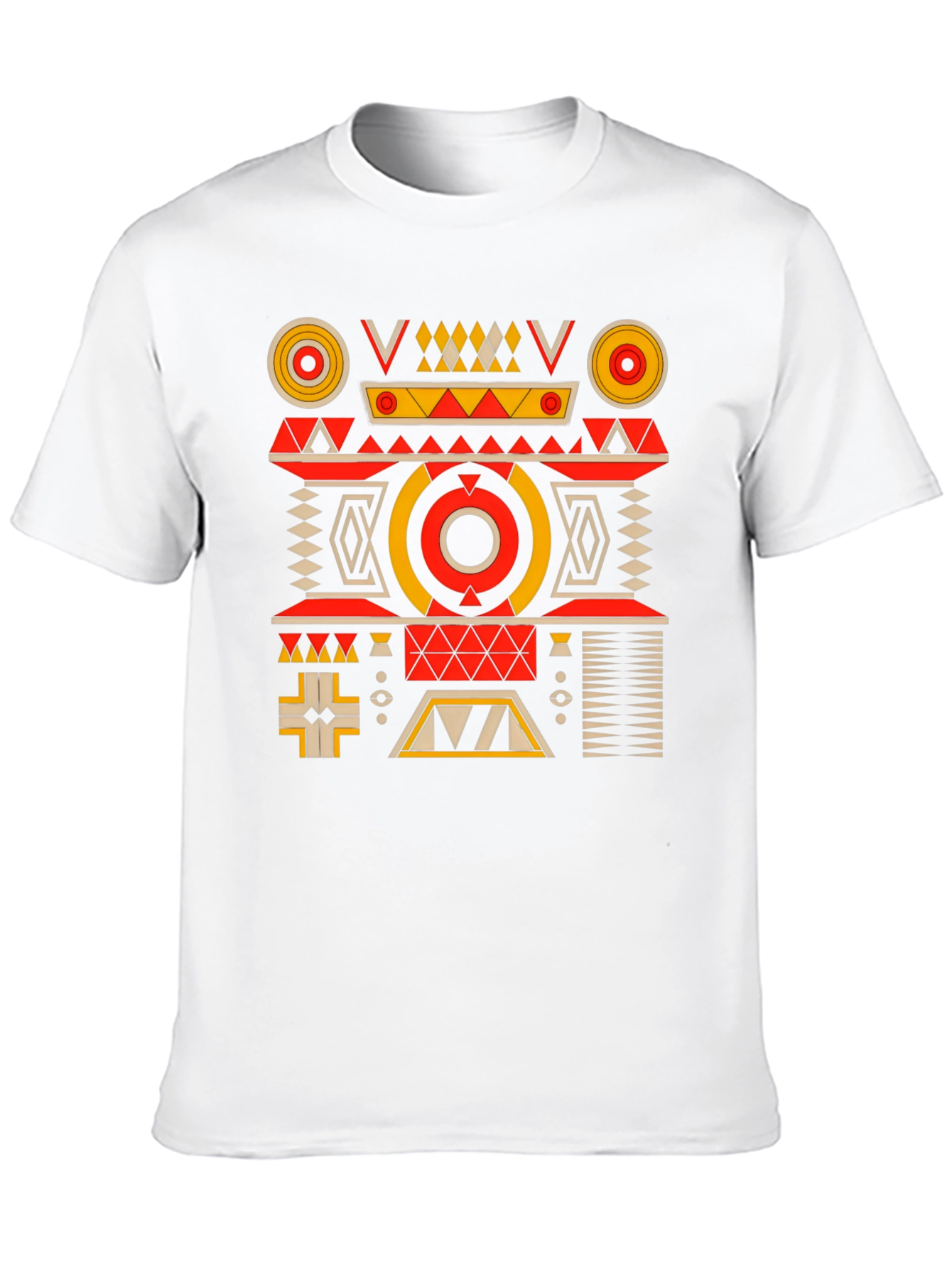 Geometric Pattern Black Graphic Tee