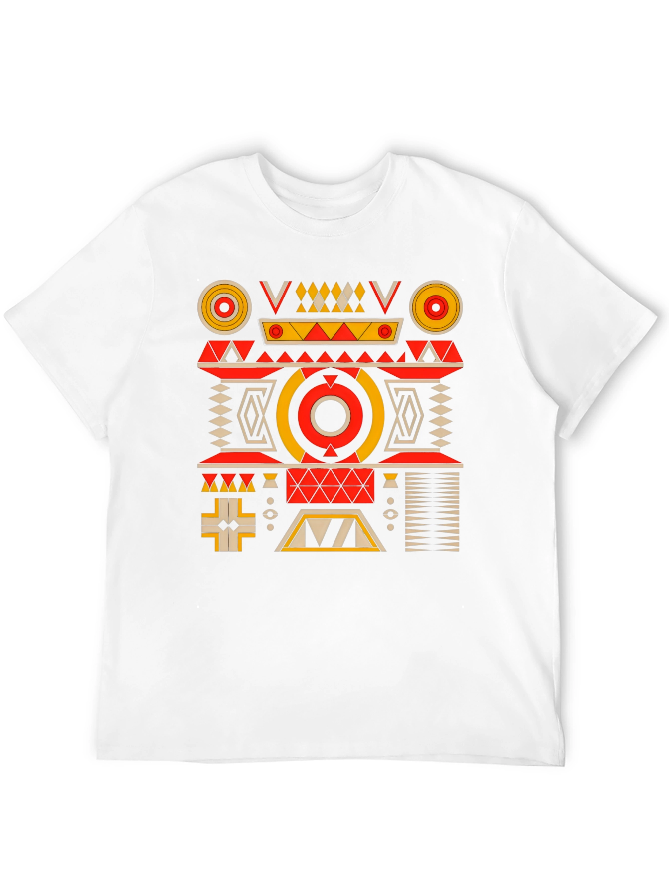 Geometric Pattern Black Graphic Tee
