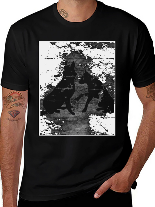 Silhouette Dog Graphic Tee - Unisex Black T-Shirt