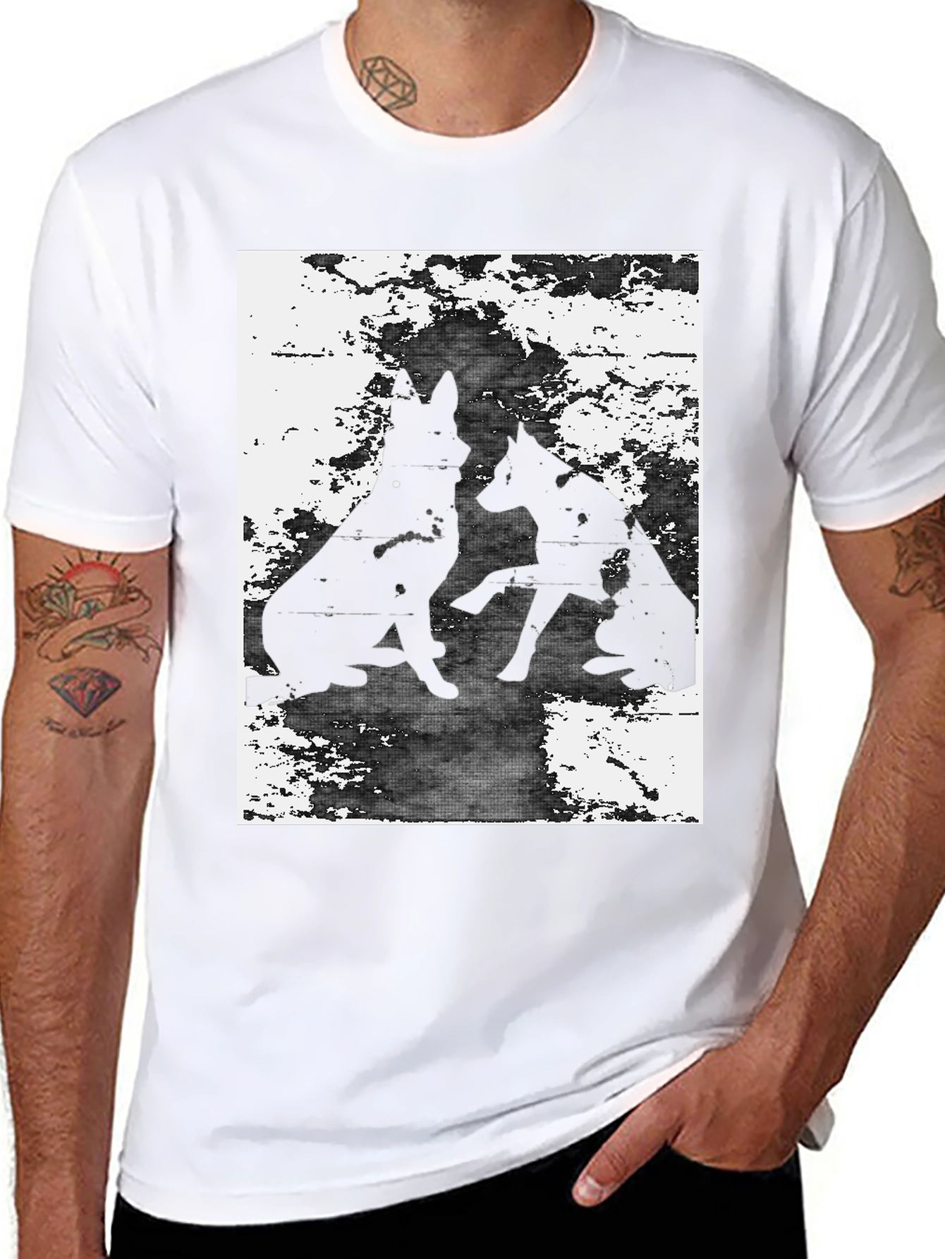 Silhouette Dog Graphic Tee - Unisex Black T-Shirt