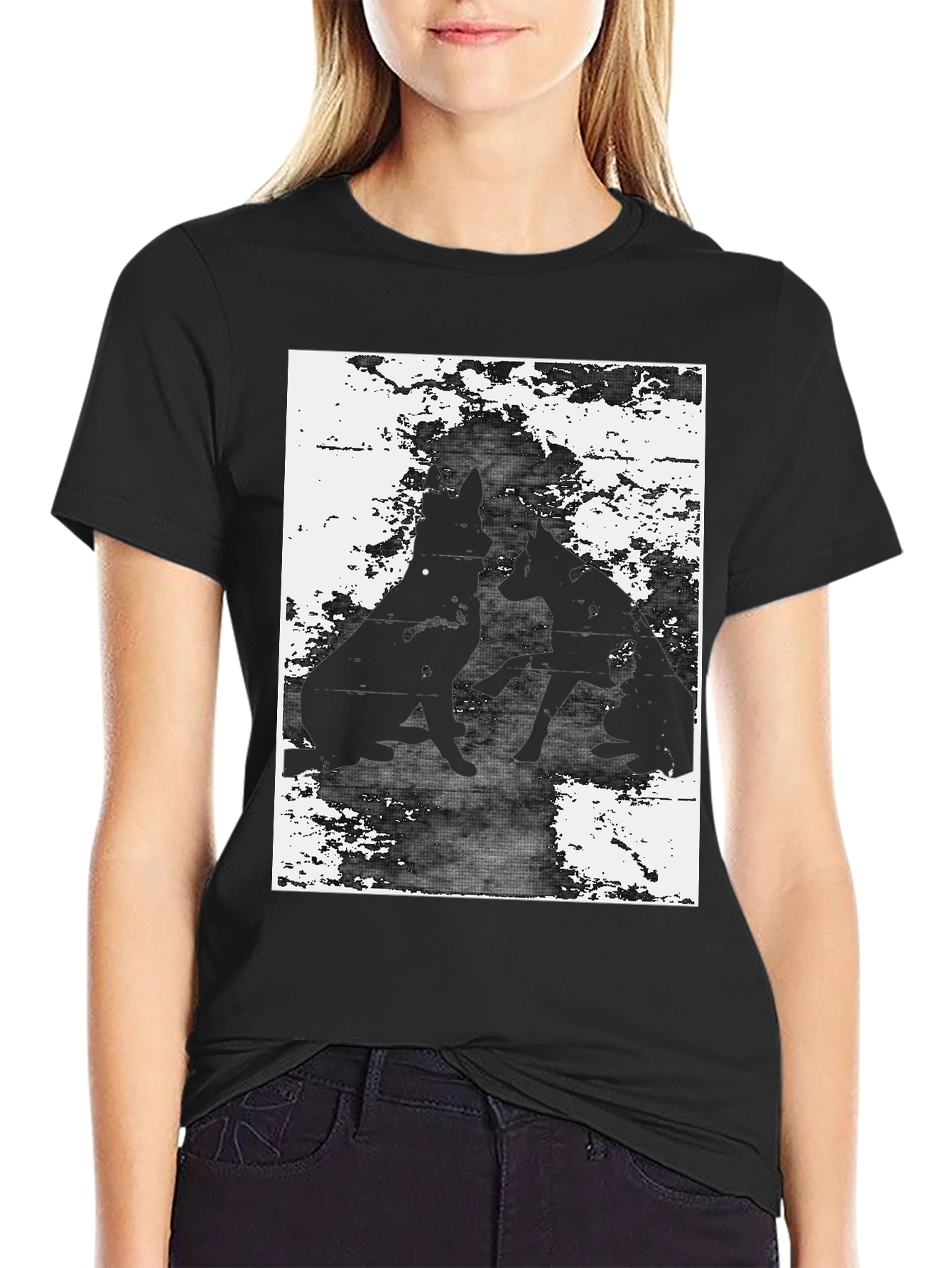 Silhouette Dog Graphic Tee - Unisex Black T-Shirt